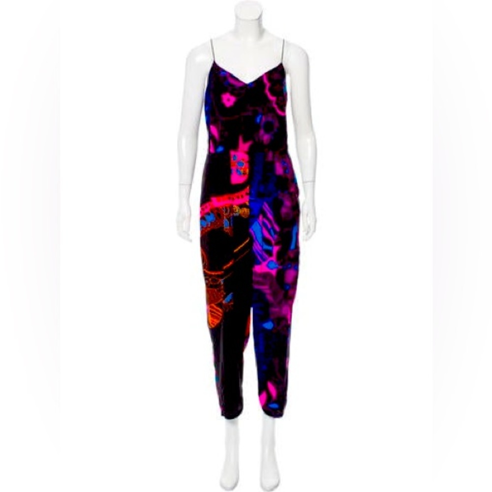 Tibi Abstract Print Silk Jumpsuit (Women's M)